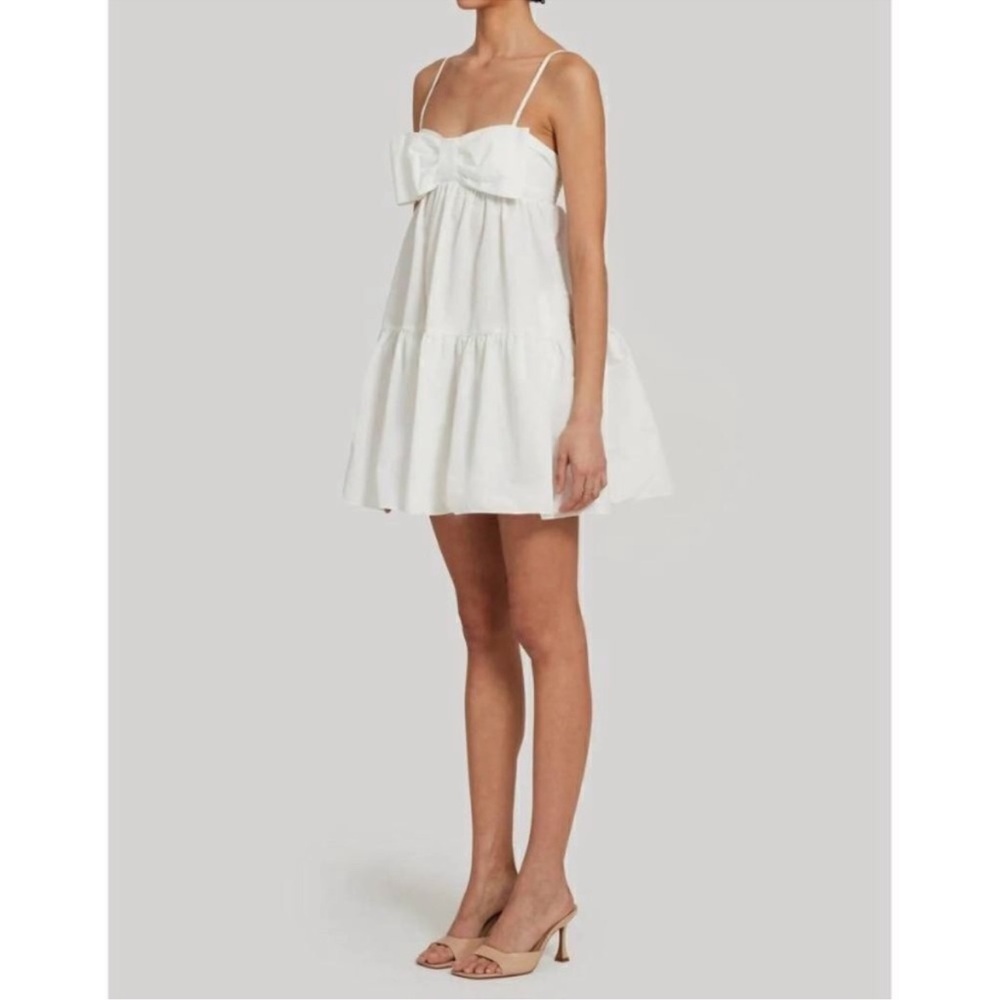 Amanda Uprichard White Mini Dress with Bow